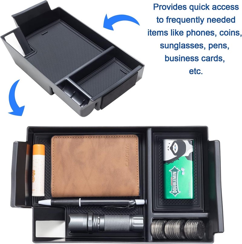 TOPINSTALL Console Organizer Compatible with 2021-2026 Toyota Sienna, Armrest Box Secondary Storage Center Console Tray Coin Container ABS Plastic - Image 5